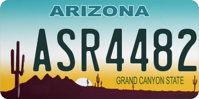 AZ license plate ASR4482