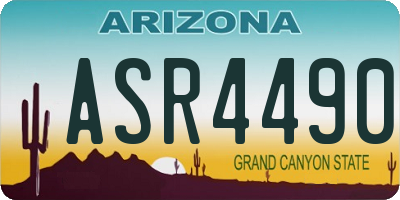 AZ license plate ASR4490