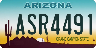 AZ license plate ASR4491