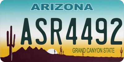 AZ license plate ASR4492
