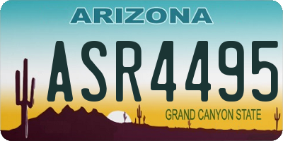 AZ license plate ASR4495