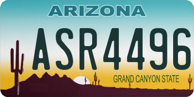 AZ license plate ASR4496
