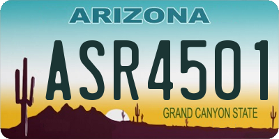 AZ license plate ASR4501