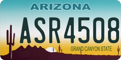 AZ license plate ASR4508