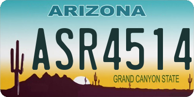 AZ license plate ASR4514