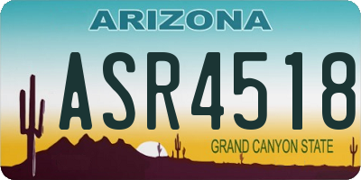 AZ license plate ASR4518