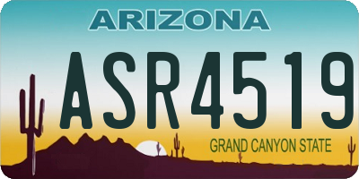 AZ license plate ASR4519