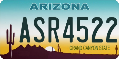 AZ license plate ASR4522