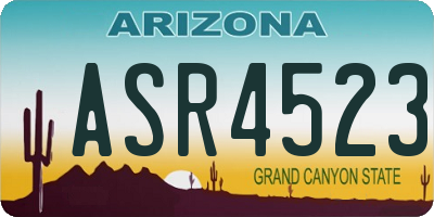 AZ license plate ASR4523