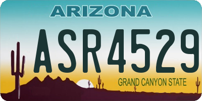 AZ license plate ASR4529