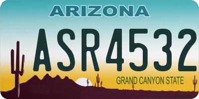 AZ license plate ASR4532