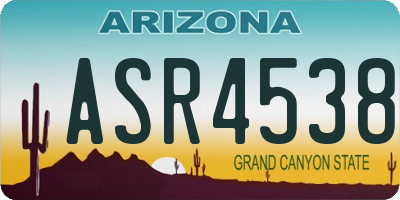 AZ license plate ASR4538