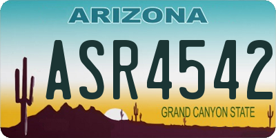 AZ license plate ASR4542