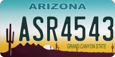 AZ license plate ASR4543
