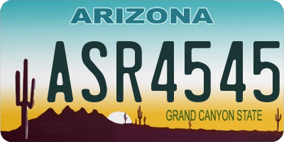 AZ license plate ASR4545