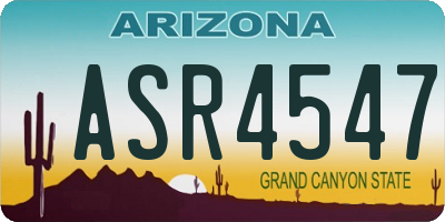 AZ license plate ASR4547