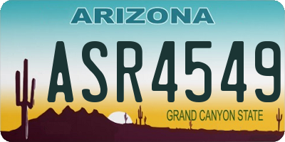AZ license plate ASR4549