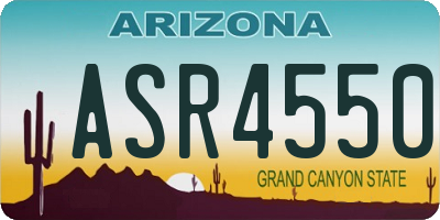 AZ license plate ASR4550