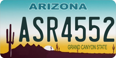 AZ license plate ASR4552
