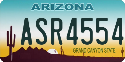 AZ license plate ASR4554