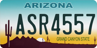 AZ license plate ASR4557