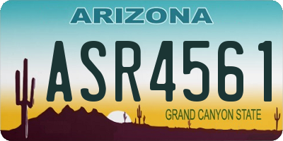 AZ license plate ASR4561