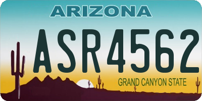 AZ license plate ASR4562