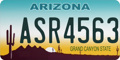 AZ license plate ASR4563