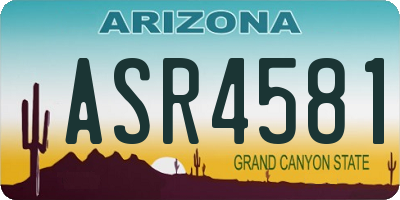 AZ license plate ASR4581