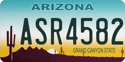 AZ license plate ASR4582