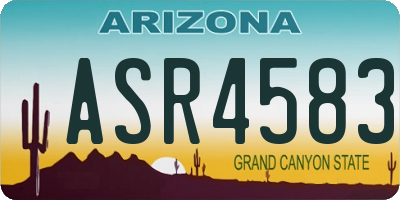 AZ license plate ASR4583