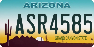 AZ license plate ASR4585