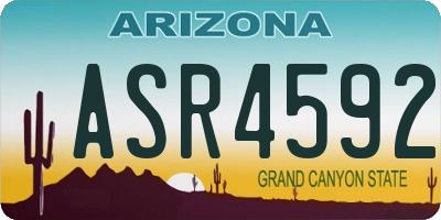 AZ license plate ASR4592