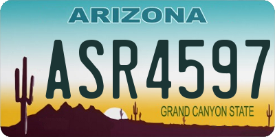 AZ license plate ASR4597