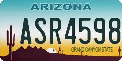 AZ license plate ASR4598