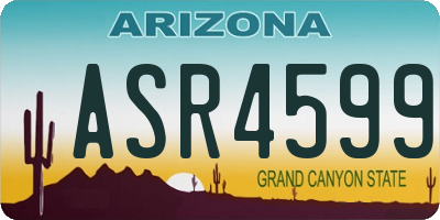 AZ license plate ASR4599