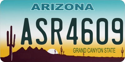 AZ license plate ASR4609