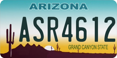 AZ license plate ASR4612