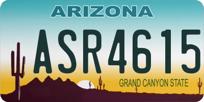 AZ license plate ASR4615