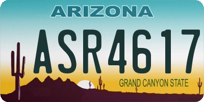 AZ license plate ASR4617