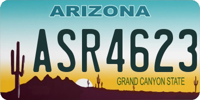 AZ license plate ASR4623