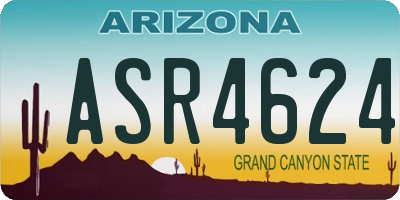 AZ license plate ASR4624
