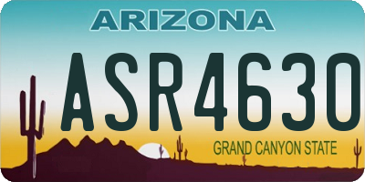 AZ license plate ASR4630