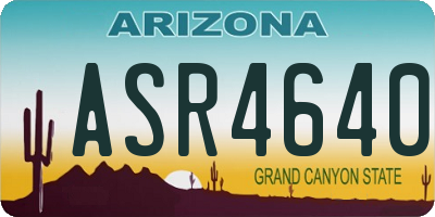 AZ license plate ASR4640