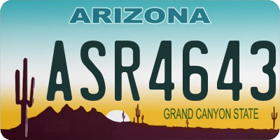 AZ license plate ASR4643
