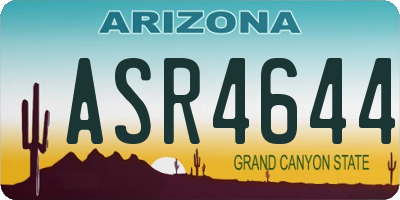 AZ license plate ASR4644