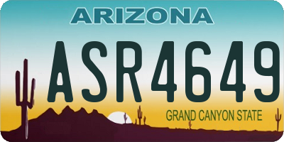 AZ license plate ASR4649