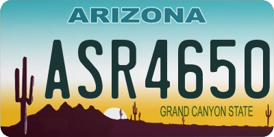 AZ license plate ASR4650