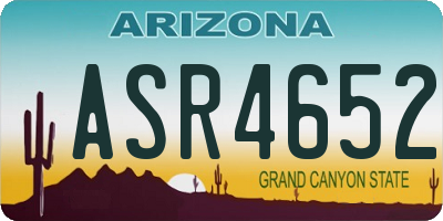 AZ license plate ASR4652
