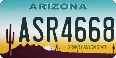 AZ license plate ASR4668